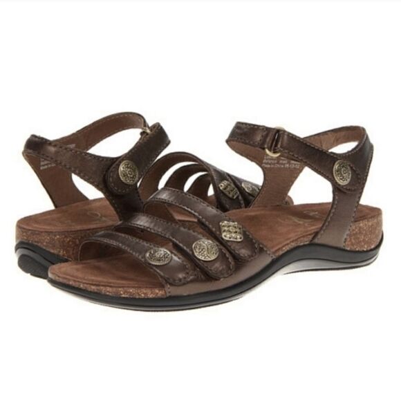 Dansko Jess Brown Leather Cork Sole Strappy Caged Ankle Strap Sandals 41 - Picture 1 of 11